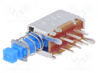 Превключвател SPPJ320600 бутон; поз: 2 DPDT 0,2A/30VDC OFF-ON Монтаж THT
